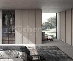 Dressing avec Armoire Battante Portes en Verre Crystal et Bois Élégant
