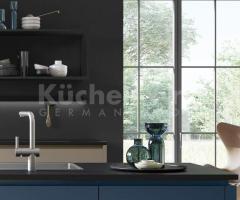 Îlot de Cuisine Bleu avec Places Assises : Élégance Moderne et Flexibilité