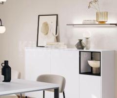 Buffet blanc contemporain – Minimalisme élégant pour intérieurs design